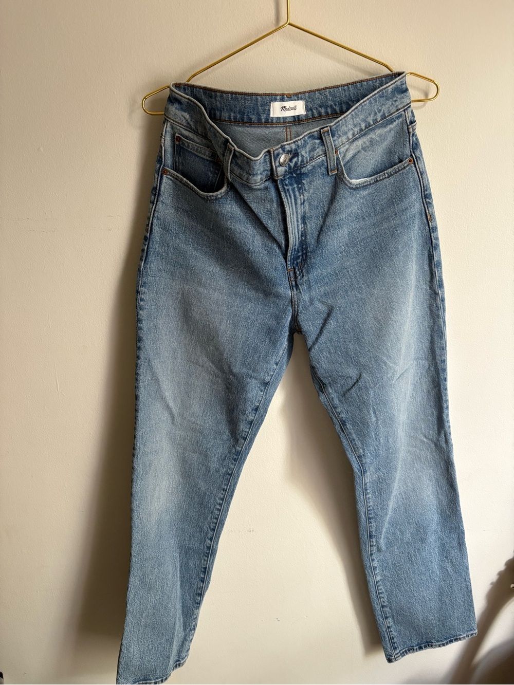 Madewell Straight Leg Jeans in Light Blue Wash